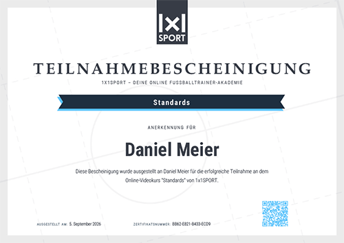Teilnahmebescheinigung für Standards Teilnahmebescheinigung für Standards